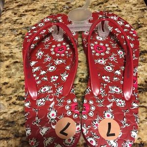 Coach Red Floral Abbigail Sandals Size 7 NWT